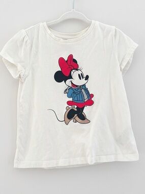 GAP White Minnie Mouse Graphic Tee with Red Bow